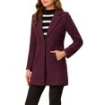thumbnail image 4 of INSPIRE CHIC Manteau Long Classique pour Femme à Revers Cranté Manches Longues P Violacé, 4 of 7
