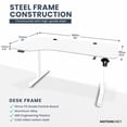 thumbnail image 2 of MotionGrey - Ergo2 XL Adjustable Left L-Shaped Electric Standing Desk with Memory Settings - 63"x24" White Top White Frame Ergonomic Desk for Home and Office, 2 of 10