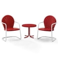 thumbnail image 1 of Crosley Furniture Griffith Ensemble de Conversation pour Patio en Métal Rond de 22 Pouces, 3 Pcs, Rouge, 1 of 7