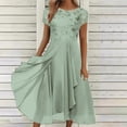 thumbnail image 1 of yievot Robes pour Femmes Aguichant Unies à Manches Courtes Col Rond Dentelle Mousseline Maille Ligne A Robes de Soirée Vert TTTG, 1 of 4
