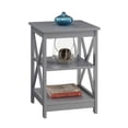 thumbnail image 2 of Convenience Concepts Oxford End Table in Gray Wood Finish With X Frame, 2 of 5
