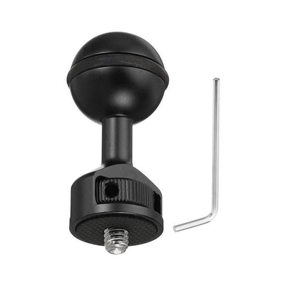 Unique Bargains 1'' Boule Adaptateur avec 1/4'20 Vis 360 Rotatif Caméra Bras Plateau Adaptateur pour Sous-Marin, Noir