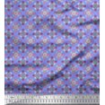 thumbnail image 1 of Soimoi Blue Cotton Jersey Fabric Aster & Roses Damask Fabric Prints By Yard 58 Inch Wide, 1 of 5