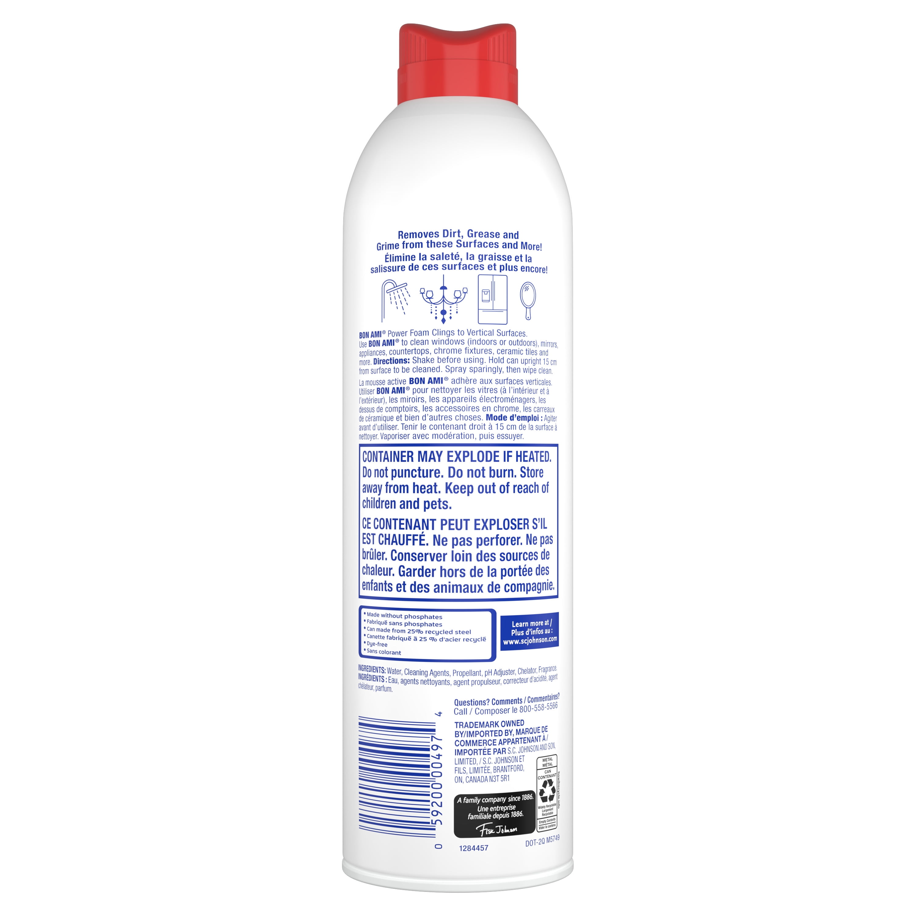 Bon Ami® Power Foam Multisurface Cleaner, Grapefruit Scent, 538g