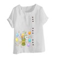 thumbnail image 4 of EGNMCR T-Shirt de Pâques T-Shirts pour Femmes Imprimé de Pâques T-Shirt d'Été Surdimensionné Décontracté à Col Rond à Manches Courtes à Imprimé Floral T-Shirt Ample Hauts T-Shirt pour Femmes, 4 of 5