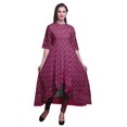 thumbnail image 1 of Bimba Kurtis Indiennes Roses à Chevrons Géométriques Imprimés pour Femmes, Tenue de Fête, Longue Anarkali Kurta Kurti Indienne-Xx-Grand, 1 of 5