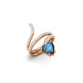 thumbnail image 2 of 7MM Heart Shape Wrap Bypass Ring Natural Labradorite 925 Silver Rose Vermeil Women Rings, 2 of 4