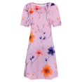 thumbnail image 5 of Ovzne Robes Grande Taille pour Femmes aux Formes Robe de Plage Mode pour Femmes Robe à Col Rond à Manches Courtes Imprimée Robe Chandail Robe Maxi Grande Taille à Manches Courtes Liquidation, 5 of 5