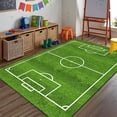 thumbnail image 2 of Football Field Design Carpet for Sports Enthusiasts Game Room and Kids Play Area Non- Soft Rug Ideal, 2 of 7