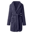 thumbnail image 4 of CHUANK Peignoirs Courts pour Femmes Super Doux en Peluche Duveteuse Peignoir à Capuche Léger Longueur Genou Chemise de Nuit Pyjamas Vêtements de Nuit Robe de Chambre, 4 of 4