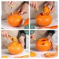 thumbnail image 4 of Dvkptbk Halloween Sculpture de Citrouille Ensemble de Sculpture de Citrouille Ensemble d'Outils de Sculpture en Acier Inoxydable Robuste Pelle de Sculpture pour Halloween Support Décoratif Lumières, 4 of 6