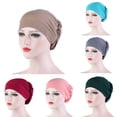 thumbnail image 2 of Women Small Solid Color Soft Knotted Night Sleep Beanie Bonnet Chemo Hat Cover, 2 of 10