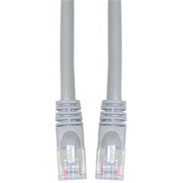 Cat6a Gray Ethernet Patch Cable Snagless Molded Boot 500 MHz 15 foot