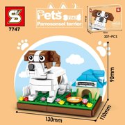 Building Block  Dog Micro Mini Block Dogs Building Animal Set DIY 3D Block Toy Building Blocks for Kids Or Adult 207Pieces