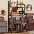 thumbnail image 2 of EasyCom Record Player Stand with Vinyl Storage, Turntable Stand Holds Up to 300 Albums, Large Record Player Table with Charge Station, Vinyl Record Stand for Living Room, 2 of 8