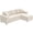 Cream White, variant on HOMCOM Chaise Sectional Sofa, Corduroy Fabric Corner Couch, Cream White
