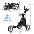 thumbnail image 2 of Goplus Chariot de Golf Pliant à 3 Roues avec Sac, Tableau d'Affichage, Poignée Ajustable, Gris, 2 of 7