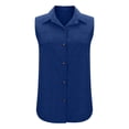 thumbnail image 4 of Besolor Women's Summer Tank Tops Collared Sleeveless Button down Shirts Casual Loose Work Business Blouse, 4 of 6
