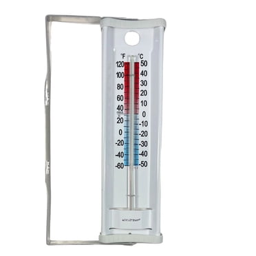 Accutemp thermomètre intérieur ou extérieur, support inclus, lectures de température en °C et °F, Blanc