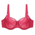 thumbnail image 2 of PENGXIANG Women‘s Underwire Bra Lace Floral Bra Unlined Unpadded Plus Size Full Coverage Bra, 2 of 6