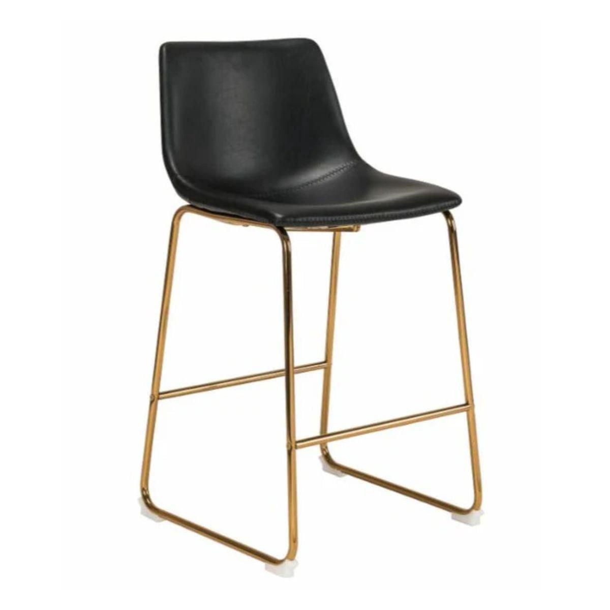 Tabouret de bar Heavenly Collection en PU avec pieds dorés