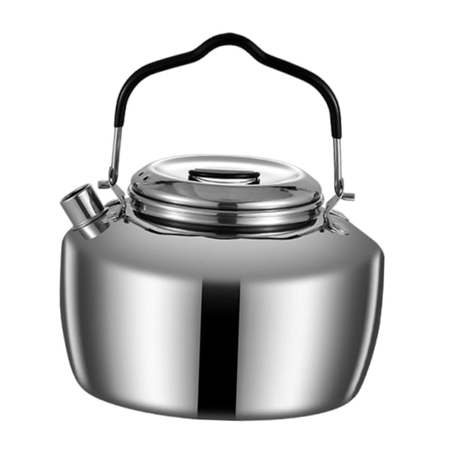 harper Camping And Outdoor Kettle: Multipurpose Stainless Steel Kettle for Tea, Coffee, 1.5L Bright Silver