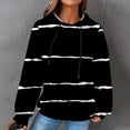 thumbnail image 1 of EGNMCR Sweat à Capuche à Manches Longues pour Femmes, Imprimé Rayé, avec Poches, Automne, 1 of 6