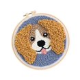 thumbnail image 1 of Punch Needle Kit DIY Needlework Yarn Pre Print Pattern Punch Stitching Animal Dog Embroidery for Adult Kid Starter A, 1 of 9