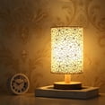 thumbnail image 4 of Fabric Shade Table Lamp for Bedside or Desk – Wood Base USB Lamp with Soft Eye-Caring Light for Home or Office, 4 of 9