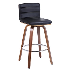 Moustache Vintage Wood Bar Stool, 360° Swivel Barstools with Back and Foot Ring, Counter Stools for Kitchen Home Bar Counter Coffee Shop, 28" Seat Height