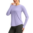 thumbnail image 1 of Besolor Hauts d'Entraînement pour Femmes à Manches Longues Légers UPF50+ Protection Solaire UV Course Randonnée Chandails Athlétiques de Gym, 1 of 7