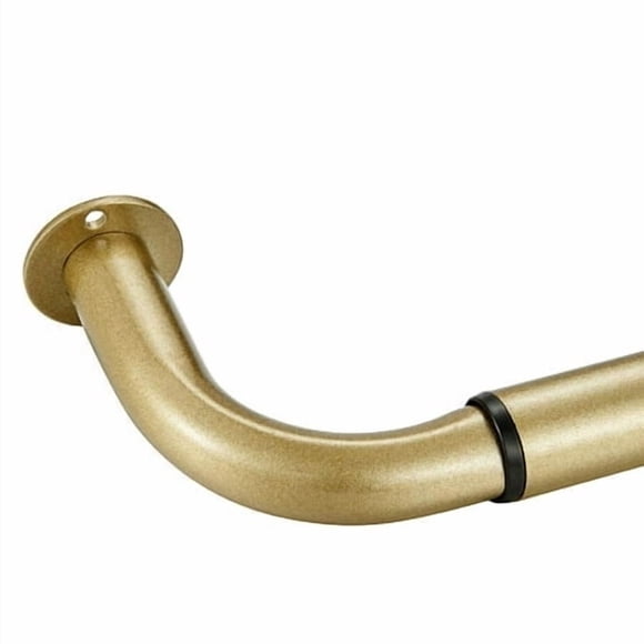 Room Darkening Curtain Rod Wrap Around Design Extra-Thick 1-Inch Diameter Single Drapery Rod Extendable Metal Rod Set For The Blackout Curtains And Sheer (Antique Gold 48-84"")