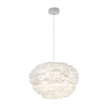 Artika Plume Modern LED Pendant Light Fixture White Feather Shade