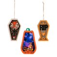 thumbnail image 2 of 3x Halloween Hanging Decoration Plaques Props Colorful Carving Craft Wooden Lamp, 2 of 9