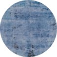 thumbnail image 1 of Ahgly Company Tapis d'Intérieur Ronds Abstraits Bleu Acier Style Persan, 4 Pieds Rond, 1 of 6