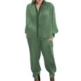 thumbnail image 2 of Women‘s Autumn And Winter Elegant Solid Color Style Thread Long Sleeve Pants Set, 2 of 4