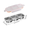 thumbnail image 2 of Stainless Steel Three Compartment Condiment Container Reusable Snack for Meal Prep Travel Camping Outdoor Kitchen Storage, 2 of 3
