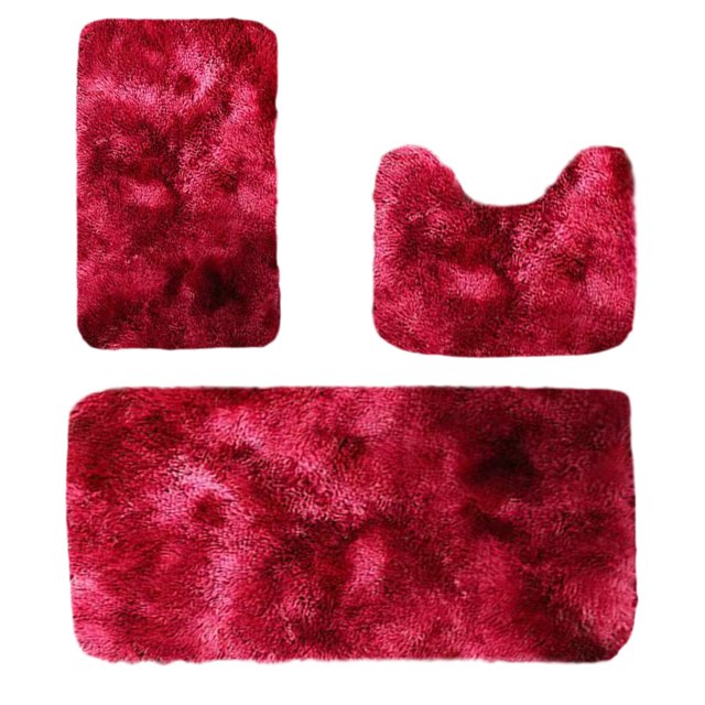 Dvruxg Soft Bathroom Carpet 3 Piece Bathroom Rugs and Mats Sets Non-Slip Mat Set Toilet Mat Set Bath Mats Set 3 Piece Set,with U-Shaped Toilet Floor Mat Non Slip Rugs