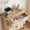 thumbnail image 3 of Kojooin 29.9 in Small Rattan Buffet Cabinet with Storage, Coffee Bar Sideboard with Drawer and Adjustable Shelves, 3 of 6