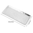 thumbnail image 2 of Stainless Steel Dinner Plate, Rectangular Serving Tray Platter Dish for Food and Fruits Hand Hammered Platter Bathroom Counter Vanity Decorative Tray[Silver], 2 of 9