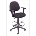 thumbnail image 1 of Nicer Furniture Adjustable Arms Black Fabric Drafting Chair with Drafting Stool And Foot Ring, 1 of 1