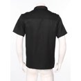 thumbnail image 4 of zdhoor Unisex Mens Womens Double-Breasted Chef Coat Cooks Jacket Chef Works Kitchen Cooking Uniform Black Short Sleeve 4XL, 4 of 7