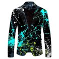thumbnail image 1 of Rinsvye Men's Splash ink Color Men's Slim Fit Suits Printed Casual Loose Personality Man Suit Jacket Prom Jackets for Men Suits for Men Slim Fit Mens Suit Set, 1 of 2