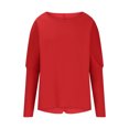 thumbnail image 4 of Besolor Womens Spring Fall Tunic Tops Ladies Crewneck Long Sleeve T-Shirt Casual Solid Color Spring Fall Going out Blouse, 4 of 5