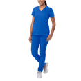 thumbnail image 1 of Adar Addition Go-Basic Scrub Set For Women - Slim V-Neck Scrub Top & Skinny Cargo Scrub Pants, 1 of 7