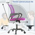 thumbnail image 3 of Dkelincs Mesh Office Chair Computer Desk Chair with 360° Casters & Armrest, Pink, 3 of 7