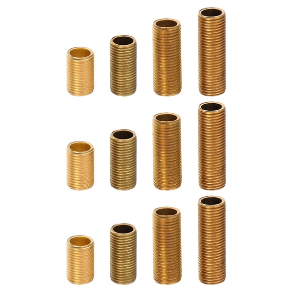 KAKOWELY 12pcs Hollowed Lamp Threaded Rod Lamp Hardware Lamp Repair Kit Thread Lamp Pipe Nipples Lamp Connecting Light Thread Pipes Light Fixture Parts,1.18X"X0.39"X0.39"