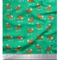 thumbnail image 1 of Soimoi Green Velvet Fabric Waves & Fish Ocean Print Sewing Fabric Yard 58 Inch Wide, 1 of 3