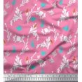 thumbnail image 1 of Soimoi Moss Georgette Fabric Leaves,Floral & Rabbit Animal Printed Fabric 1 Yard 42 Inch Wide, 1 of 3