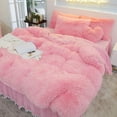 thumbnail image 2 of Luxury Pure Plush Shaggy Warm Fleece Bedding Set Mink Duvet Cover Set, 2 of 16